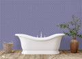 blue porcelain pottery removable wallpaper with intricate arabesque designs.