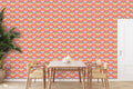 wallpaper with a colorful, psychedelic wave pattern.