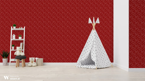 Drawn Dragons Removable Wallpaper - Red