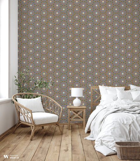 Hamadan Tile Removable Wallpaper - Teal & Gold