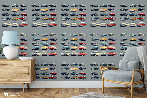 Retro Roadsters Removable Wallpaper
