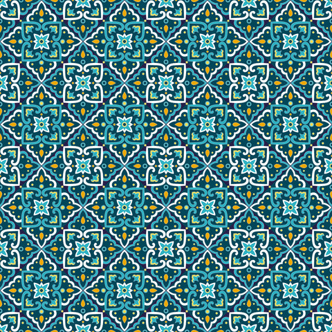 Silk Road Symmetry Removable Wallpaper - Teal