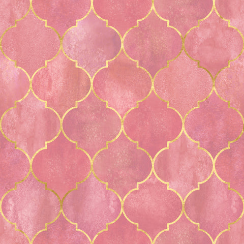 Vintage Moroccan Tile Removable Wallpaper - Pink