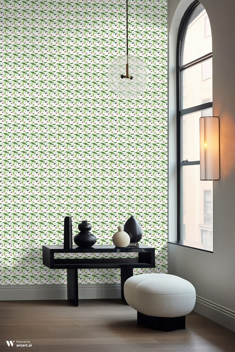 Ferns & Flowers Removable Wallpaper