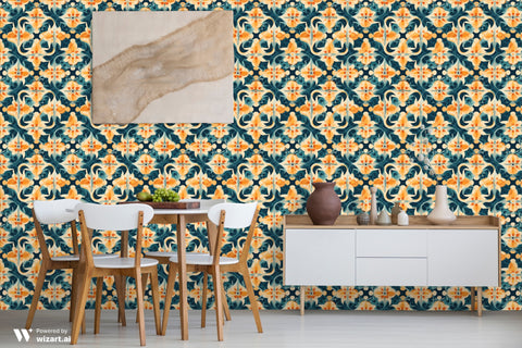 Flame & Foliage Removable Wallpaper